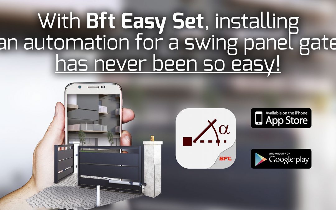 The BFT Easy Set App makes, installing a swing gate easy!
