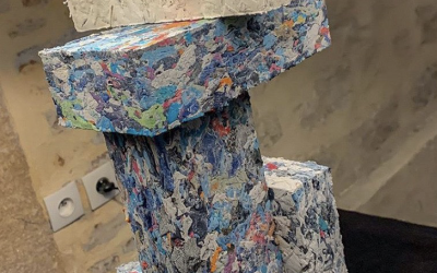Bricks from old clothes.